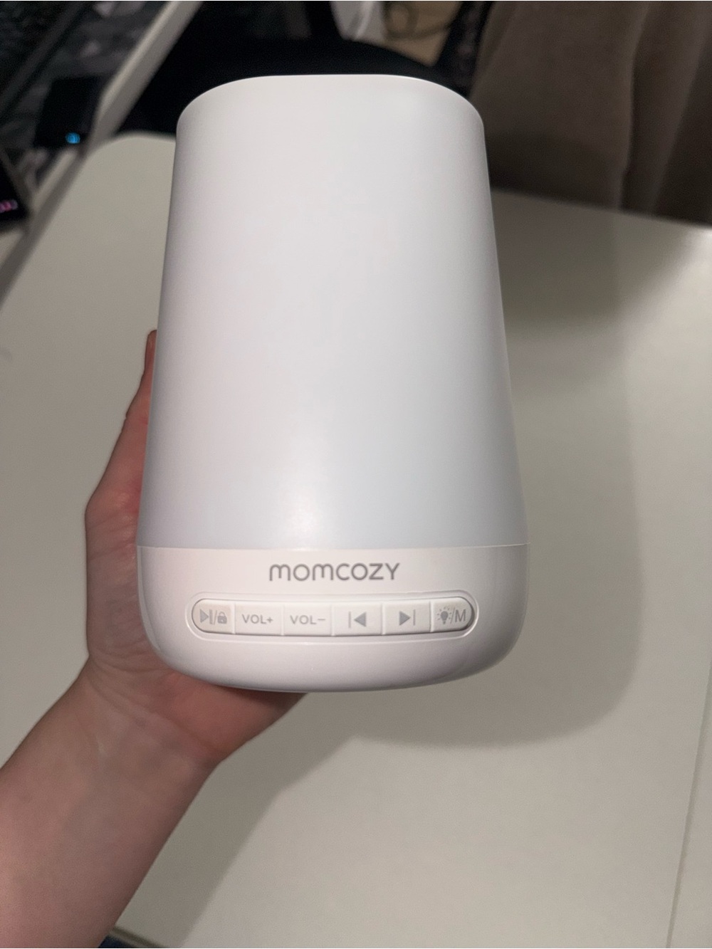 MOMCOZY White Sound Machine Night Light - Portable Baby Soother